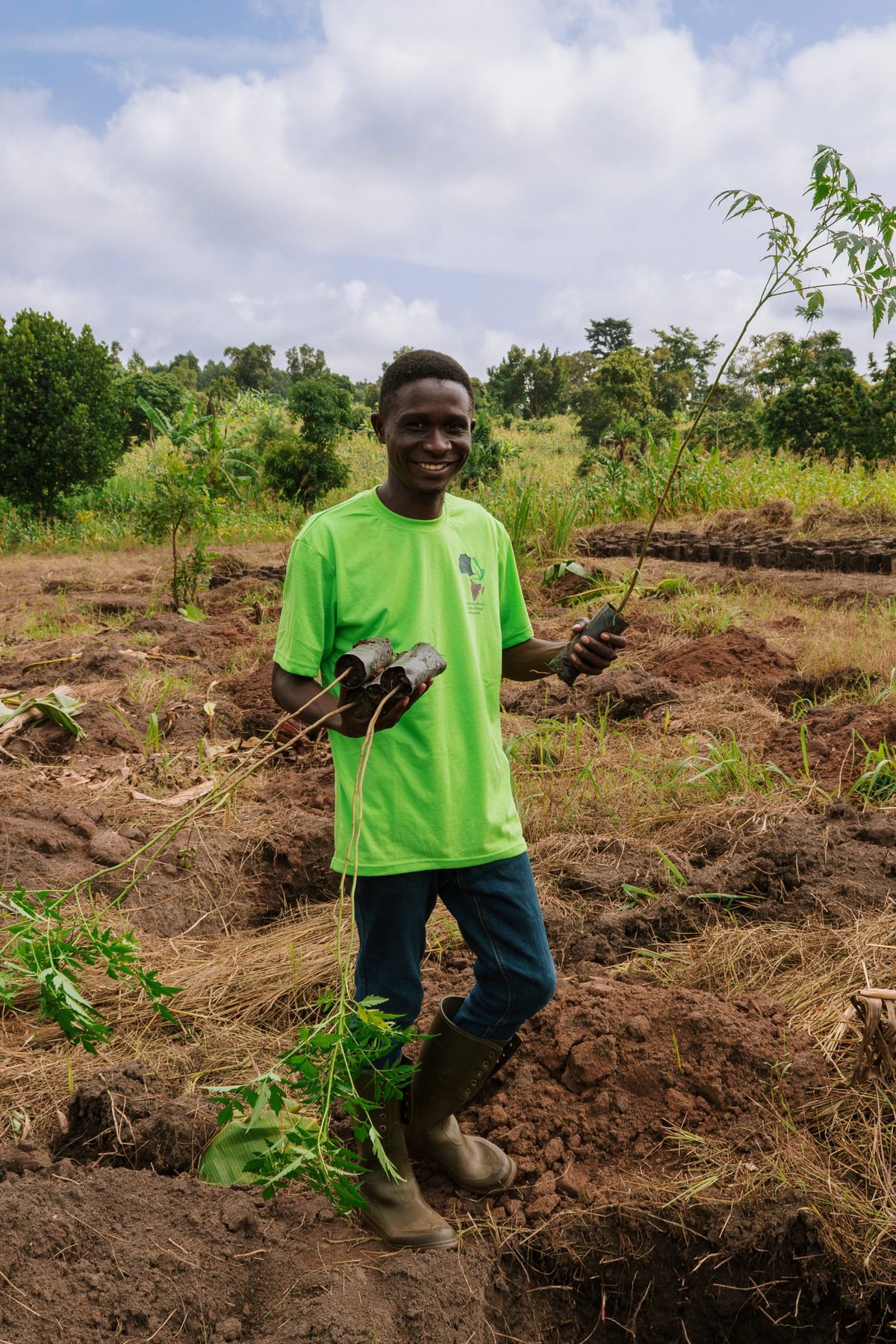 Portrait of a student farmer in Uganda